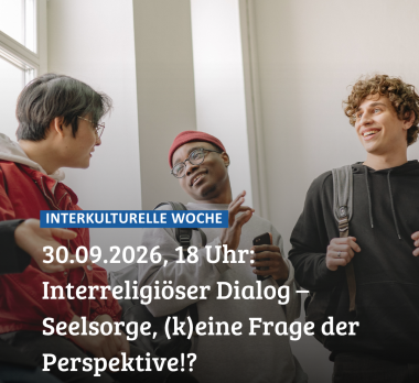 Werbebild: drei miteinander redende Männer
